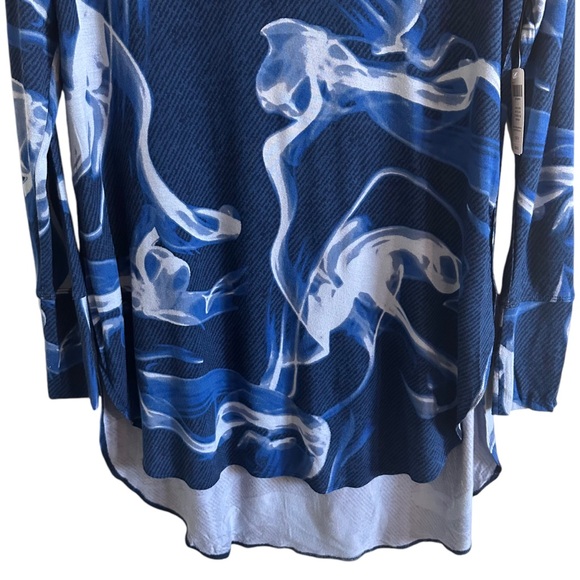 NWT Soma Soft Jersey Shirt Tail Tunic Top Size M Vapor Navy Print - Picture 9 of 15